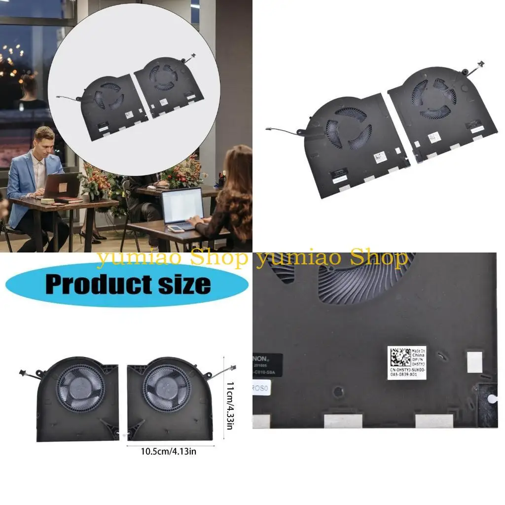 587B New for Alienware M17 M17 P45E CPU GPU Cooling Fan 0CNV63 0H5TYJ 12V