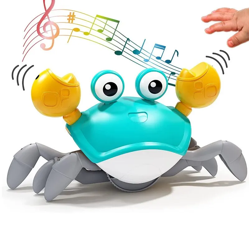 1Pc Escape Crab Auto-sensing Function Children Crawling Avoiding Obstacles Electronic Pet With Music