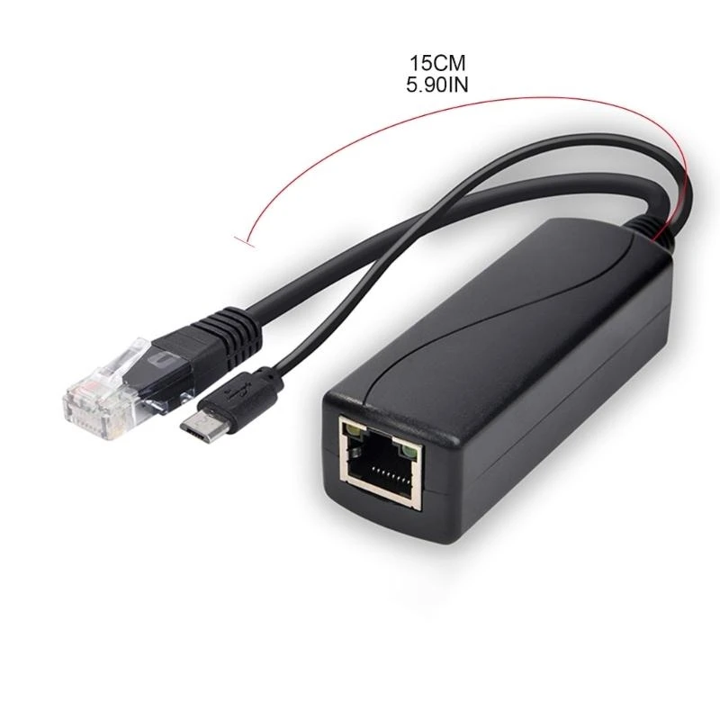Y1UB POE Splitter 48V To 5V MicroUSB Type C DC5.5x2.1mm DC3.5x1.35mm Interface Power Supply Adapter Cable for IP Camera