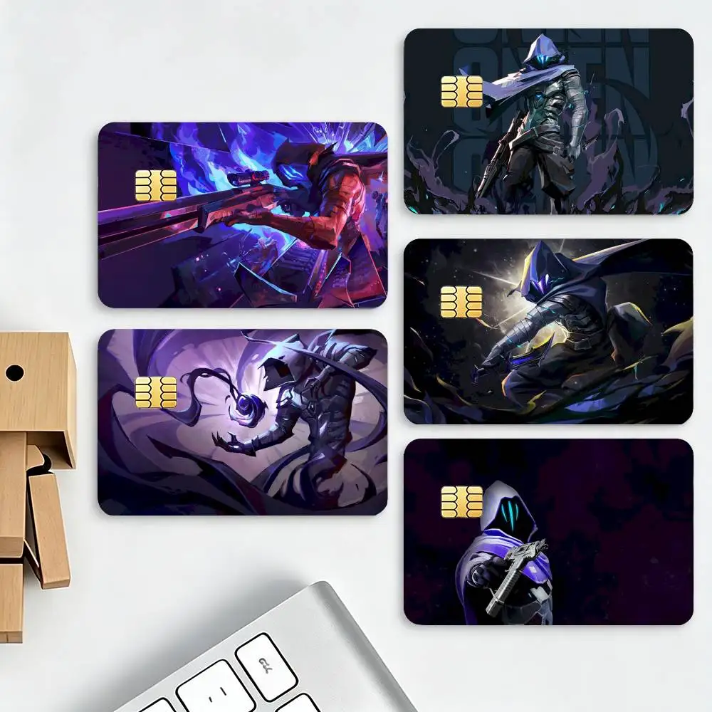 V-ValorantS O-Omen HD Credit Card Stickers Game Card Decal Small Chip Waterproof Sticker Gift Decor