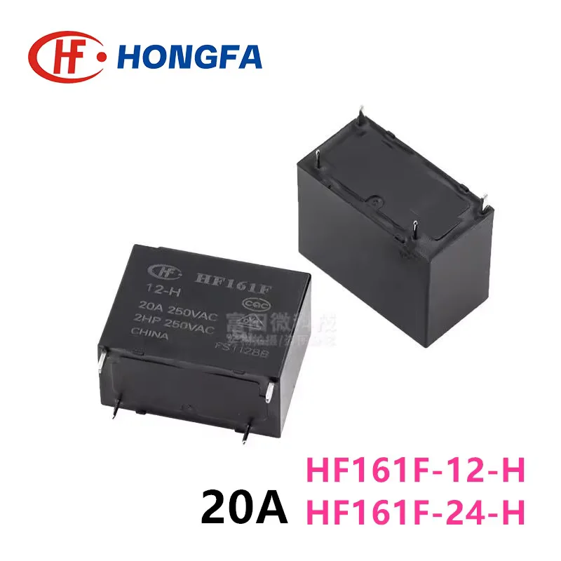 1Pcs HONGFA Relay HF161F-12-H HF161F-24-H -HT 4Pin 20A 12VDC 24VDC Power Relay