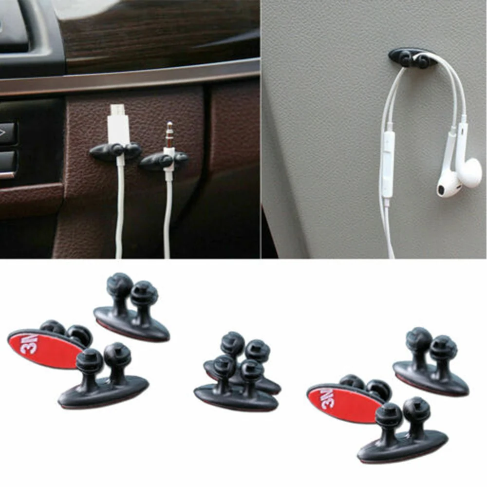 8Pcs Car Wire Cable Holder Multifunctional Tie Clip Fixer Organizer Auto Charger Line Clasp High Quality Headphone Cable Clip