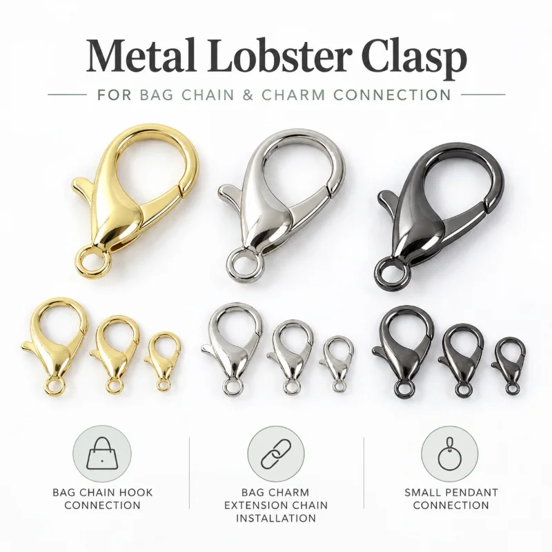 20/30Pcs 16-35mm Metal Lobster Clasps Handbag Chain Hook Bag Charm Extension Clasp Pendant Trigger Clip DIY Hardware Accessories