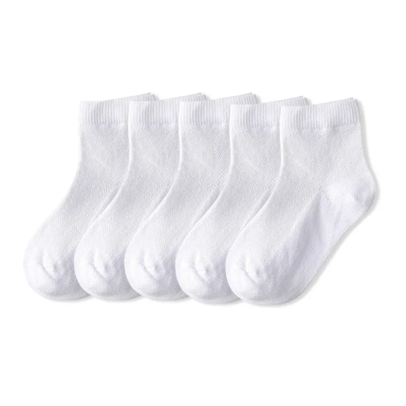 5 Pairs/Lot Summer Hot Children Socks Boy Girl Baby Cotton Fashion Mesh Black White Gray For 1-12 Years Kids Teens Student Socks