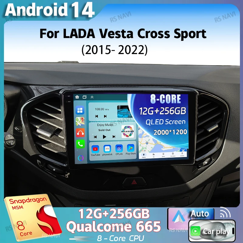 

Автомобильная Мультимедийная система на Android 14 для LADA Vesta Cross Sport 2015-2022, 2K, QLED, Android, GPS, AI, голосовой CarPlay, 4G, стерео