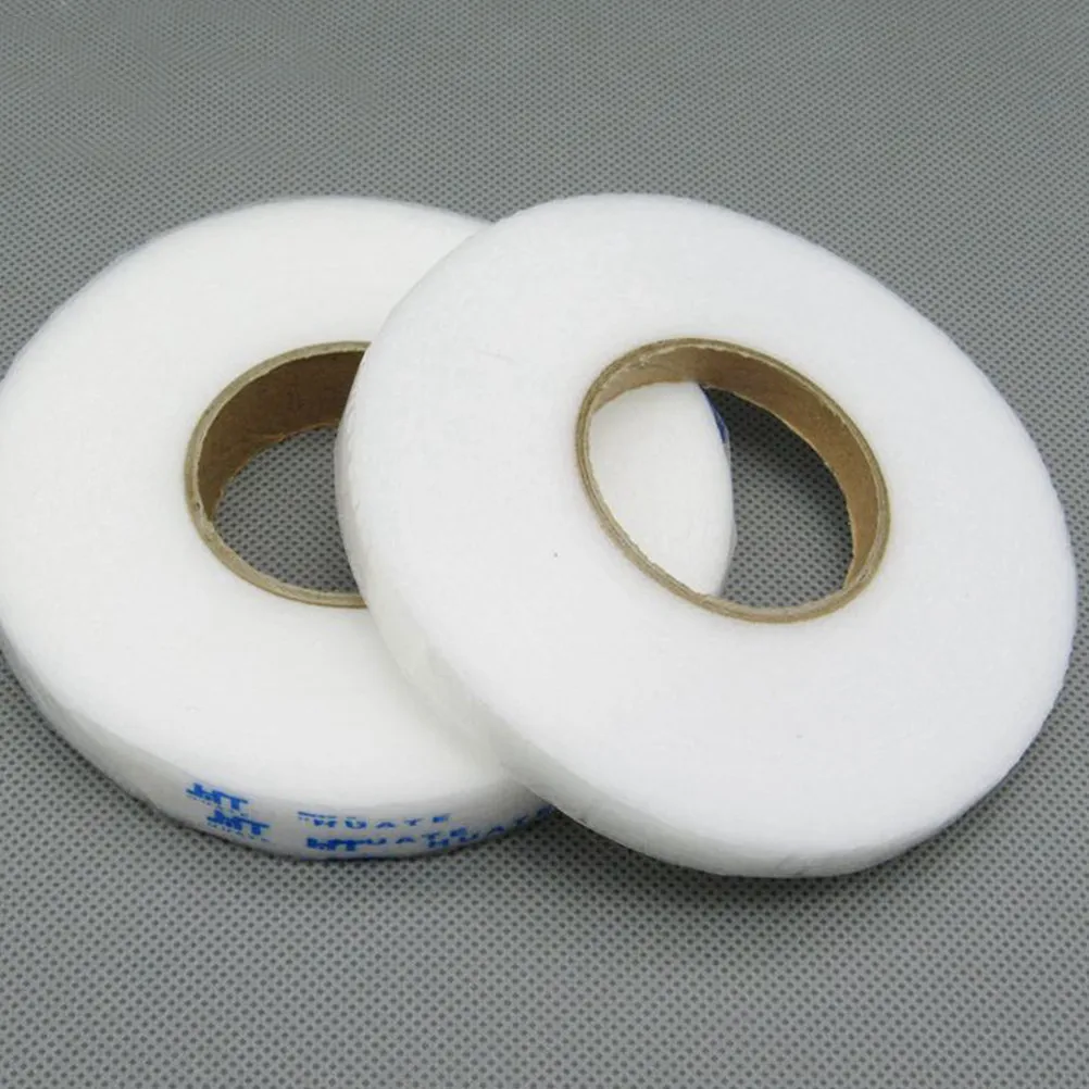 4 Rolls Double-Sided Fusible Interlining Tape White Non-Woven Adhesive Fabric Hemming Seam Repair Clothing Accessories Strip