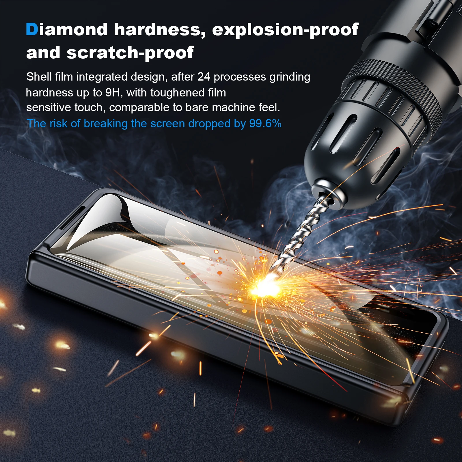 For Samsung Galaxy Z Fold 5 Slim Case Full Body Hinge Protection Shockproof Phone Case With Screen Protector Slide Camera Cover