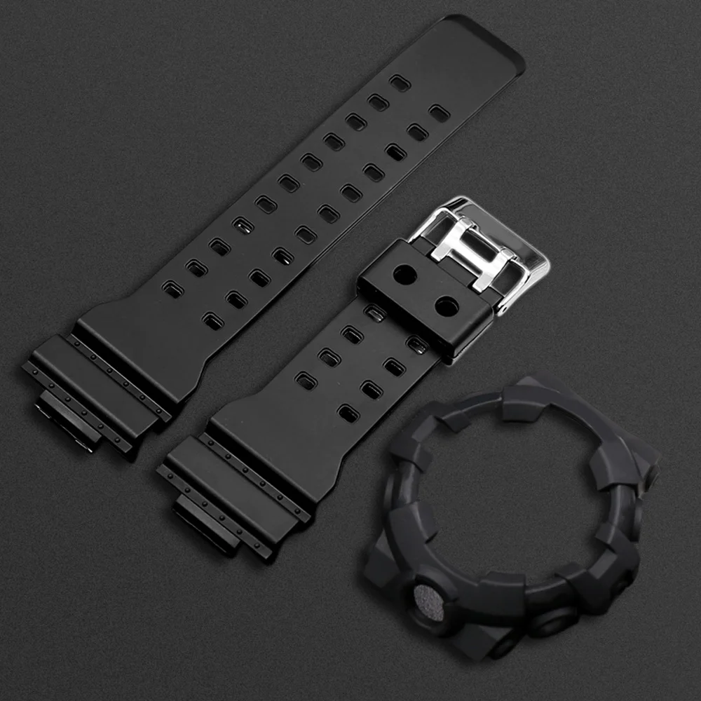 Soft Resin Watch Strap Bezel for GA700 GA-700SK GA710 GA735 Watchband Case Men Watch Band Case Rubber Bracelet