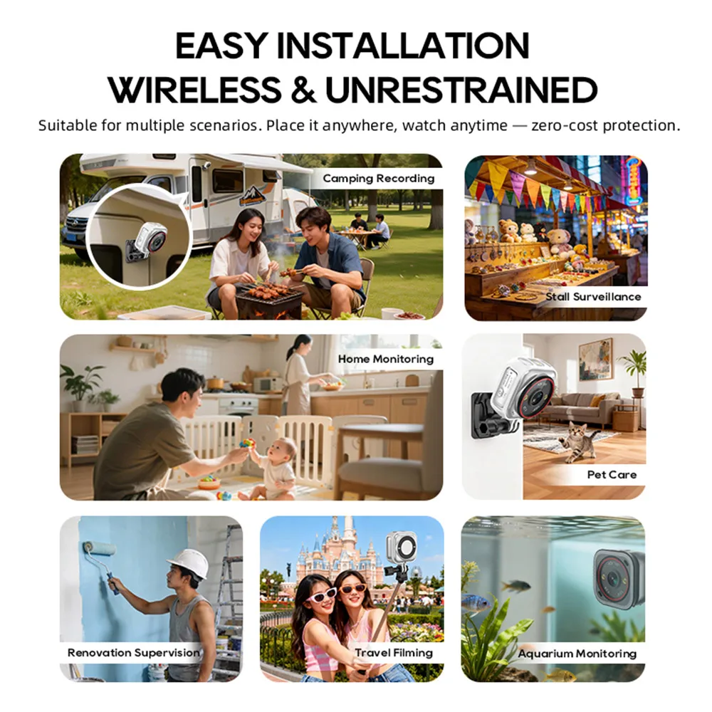 LS VISION  Camera Mini Live 7/24 Ai Recorder 4G Action Sport Cam Pocket Bicycle Motorcycle Pet Body Camera Dash Night Vision view 5