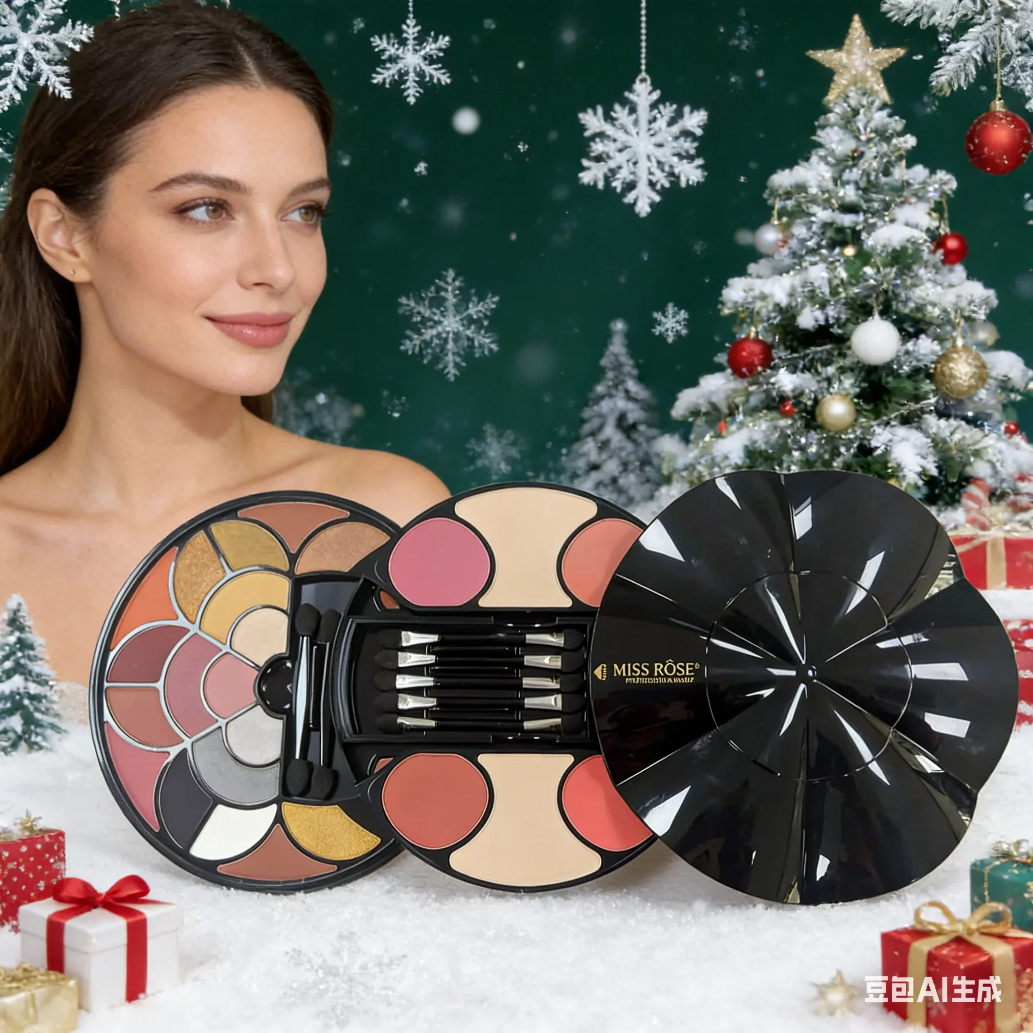 Tavolozza cosmetica all-in-one - 43 ombretti 4 polveri per sopracciglia Blush Rossetto 2 polveri per il viso per kit completo di trucco