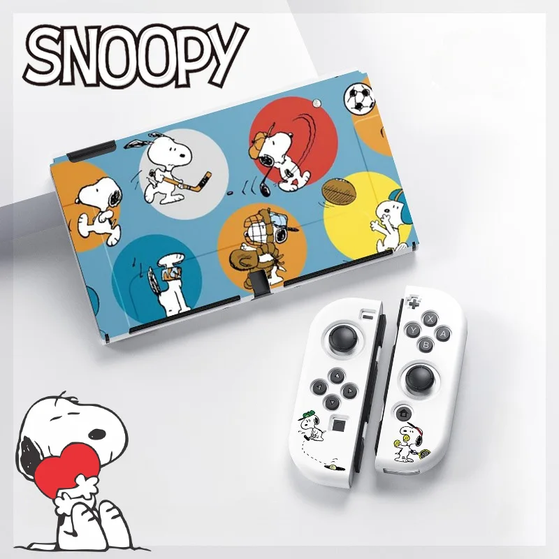 Cute Snoopy Cartoon TPU Soft Case Joycon Protective Shell Cover for Nintendo Switch NS OLED Console Crystal Cases Accessories