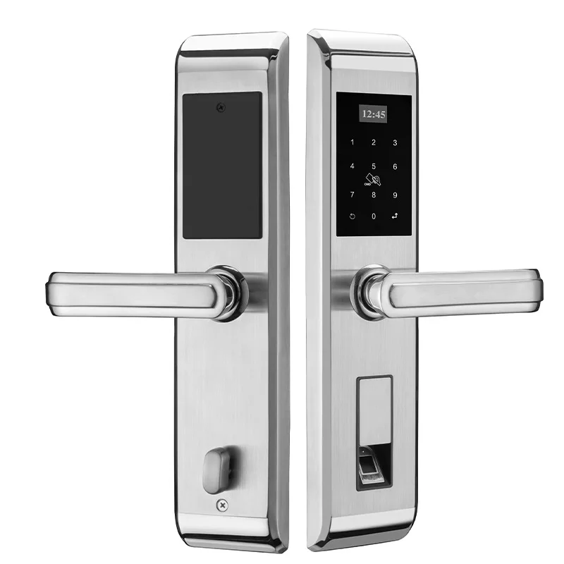 Stainless steel anti-theft door household double open fingerprint lock outdoor waterproof technology smart