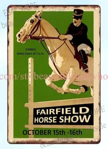 art poster shop Fairfield Horse Show Riding Dressage Equestrian metal tin sign