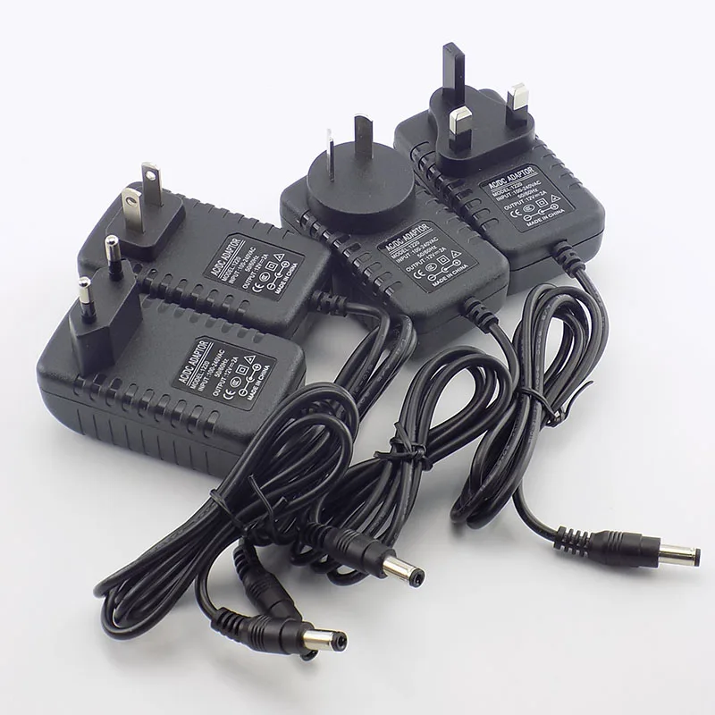AC DC Adapter 12V 2A 2000ma Adapter Netzteil EU UK AU US Stecker Wand Ladegerät Für LED Streifen licht Lampe 5,5mm * 2,5mm – Detail 5