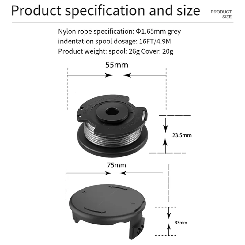 String Trimmer F016800569/F016800385 Spool Line With F016F04557 Spool Cover For  Easy Grass Cut ART 23SL 26SL-AB52