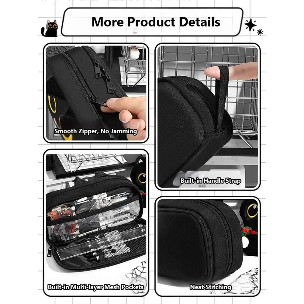 Cartoon Animal Shape Pen Bag Seven Layers Waterproof Stationery Pouch Large Capacity Pencil Case Gift