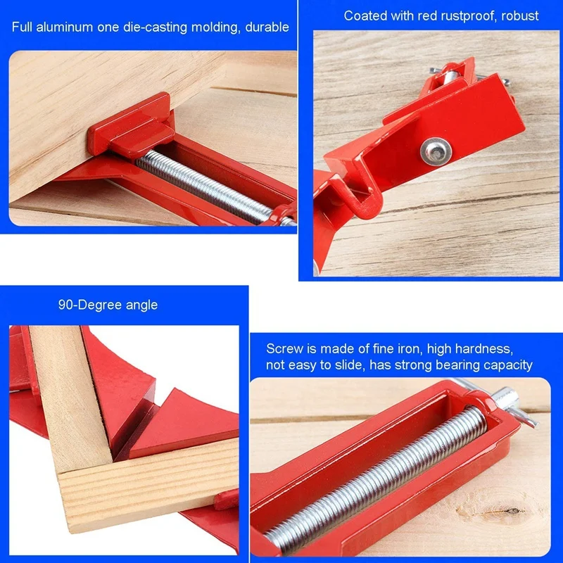 Paquet de YO-4 à chaud pince à angle droit 90 calcul résistant travail à angle droit pince artisanat bricolage, cadre pince, porte-verre (avec 4 pièces F pince)