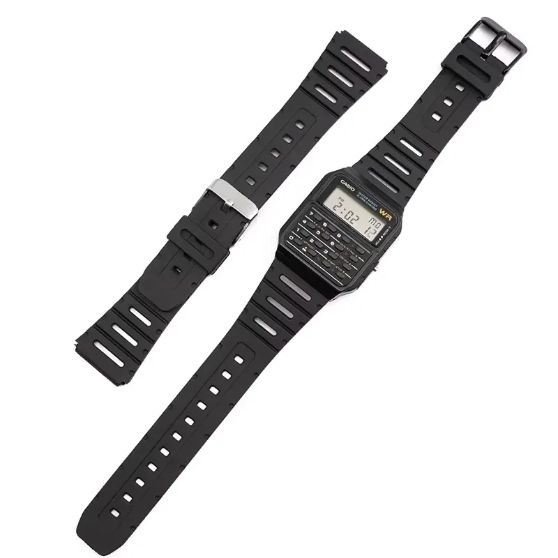 สายนาฬิกาสำหรับนาฬิกา Casio รุ่น CA-53W CA-61W FT-100W W-520U W-720G สายนาฬิกา TPU แบบนิ่ม ขนาด 18 มม. 20 มม. สายรัดข้อมือ FT100W