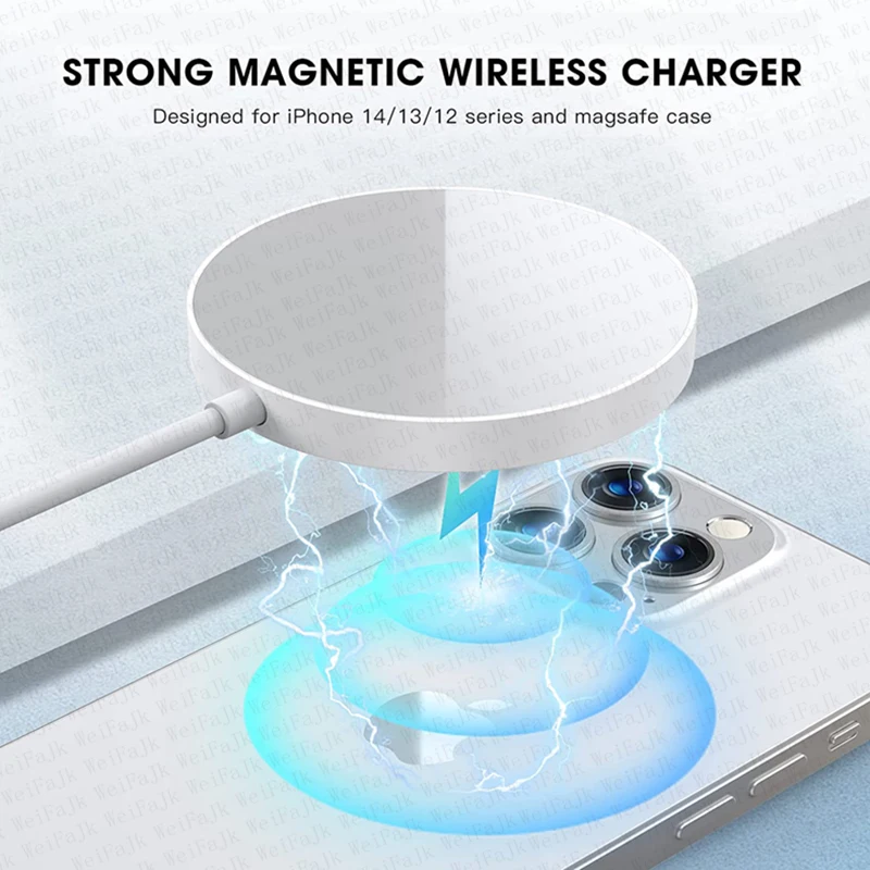 For Apple Magsafe Wireless Charger For iPhone 15 14 13 12 11 Pro Max SE Mini X XS XR 8 Plus Fast Charging Type C Lightning Cable