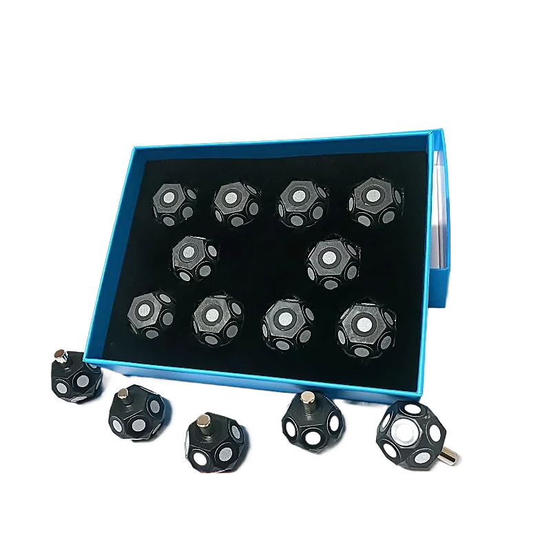 

3D-сканирование сферических многосторонних форм с 3D-сканерами, точками маркировки, портативными светоотражающими маркерами, целевыми точками,