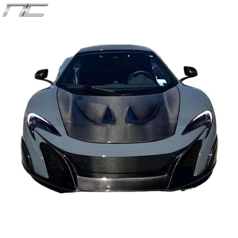 For McLaren Mp4 12C 650S Upgrade to 675LT Style Side Skirt Splitters Carbon Fiber Hood Front Rear Bumper Fenders Body Kit