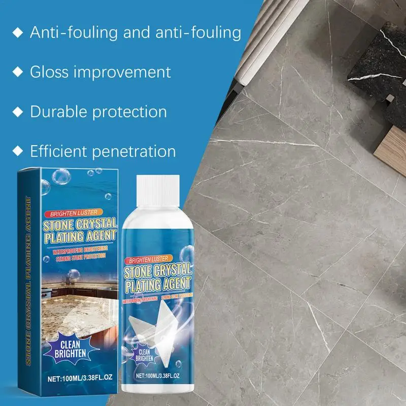 Stone Stain Remover Cleaner Crystal Stone & Marble Cleaning Agent Crystal Stone & Marble Cleaning Agent 100ml For Kitchen Patio