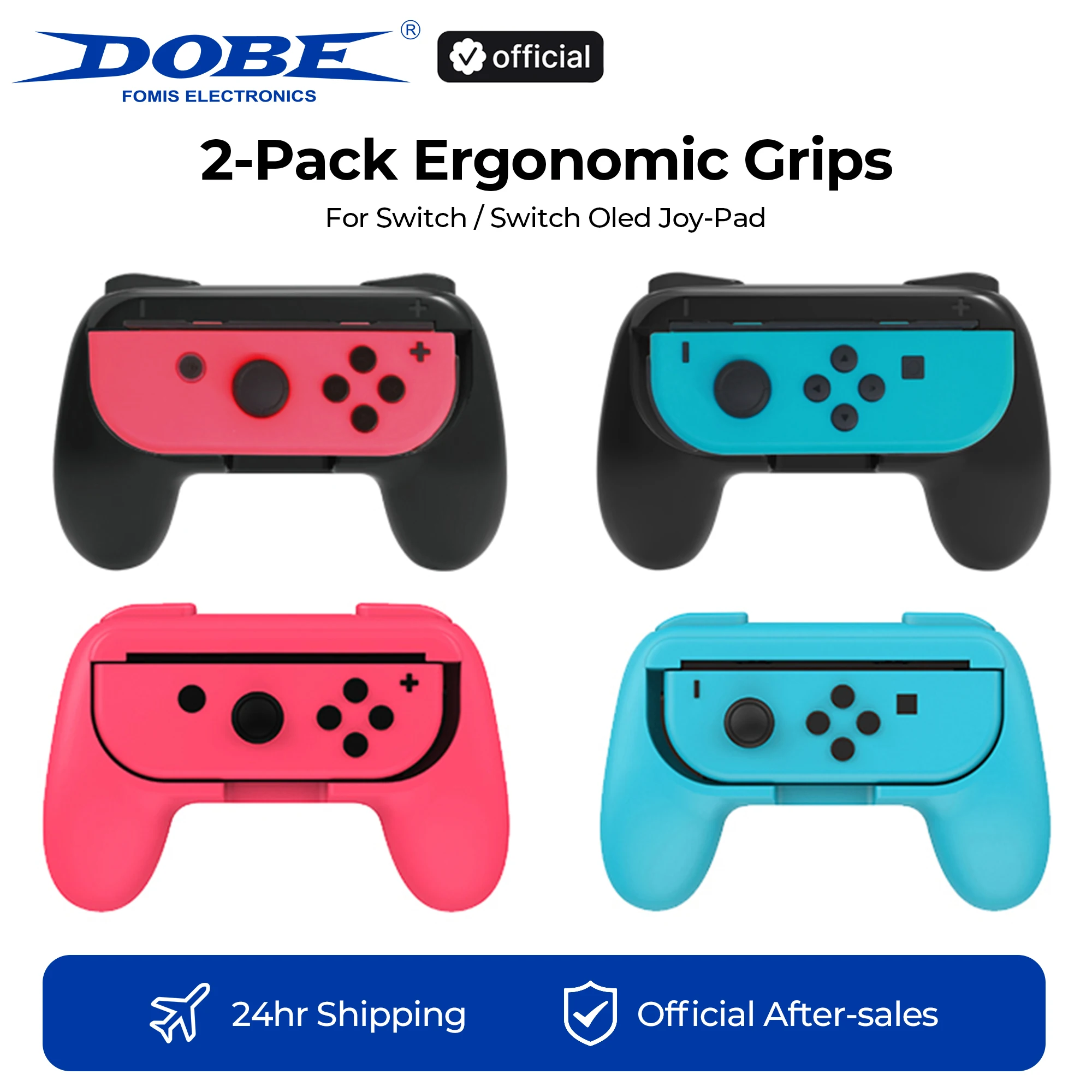 dobe-2-パック-ハンドル-グリップ-ns-ns-oled-コントローラー用-人間工学に基づいたゲームパッド-ホルダー、左-右ジョイスティック-アクセサリー用