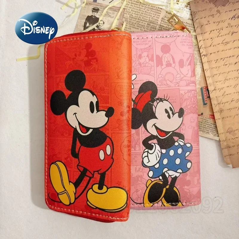Disney New Couple Wallet Luxury Brand Fashion Women's Wallet Cartoon Cute Long Women's Wallet Multiple Card Slots Large Capacity