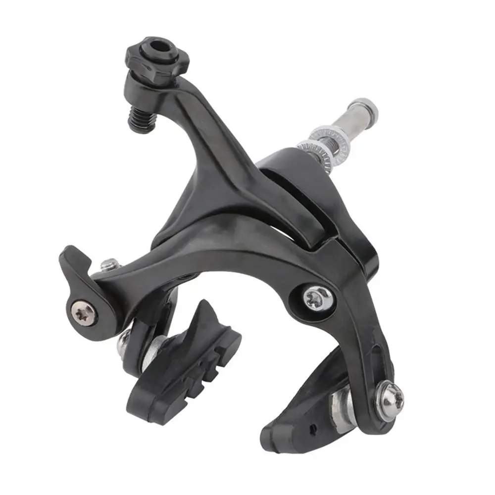 Front and Rear Road Bike Dual Pivot Calipers With Brake Pads Aluminum Alloy Bicycle Brake Black Universal Side Pull Caliper