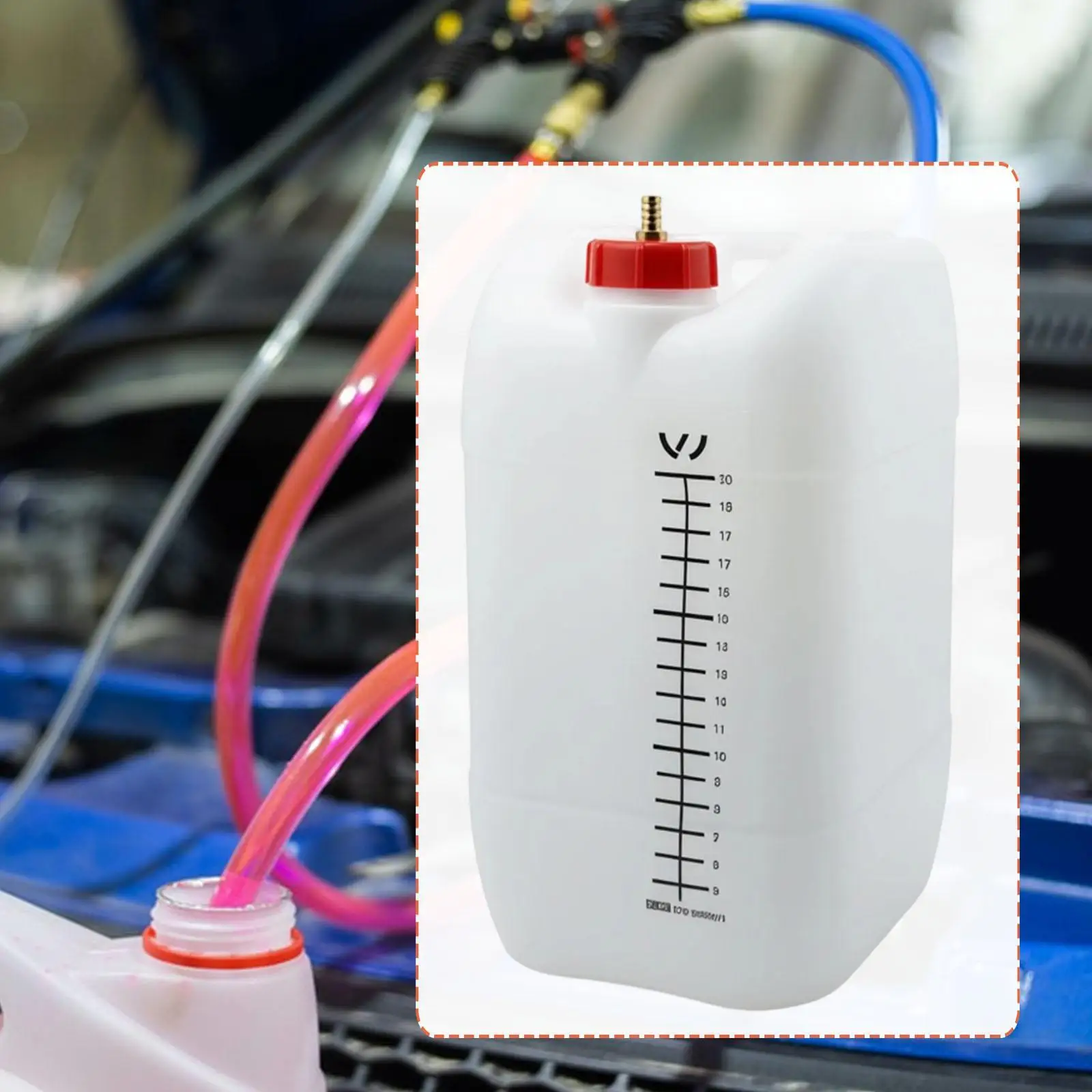 Coolant Replacement Container Bottle Antifreeze Change Tool Bucket Large Capacity White Works with Extraction Tools Convenient