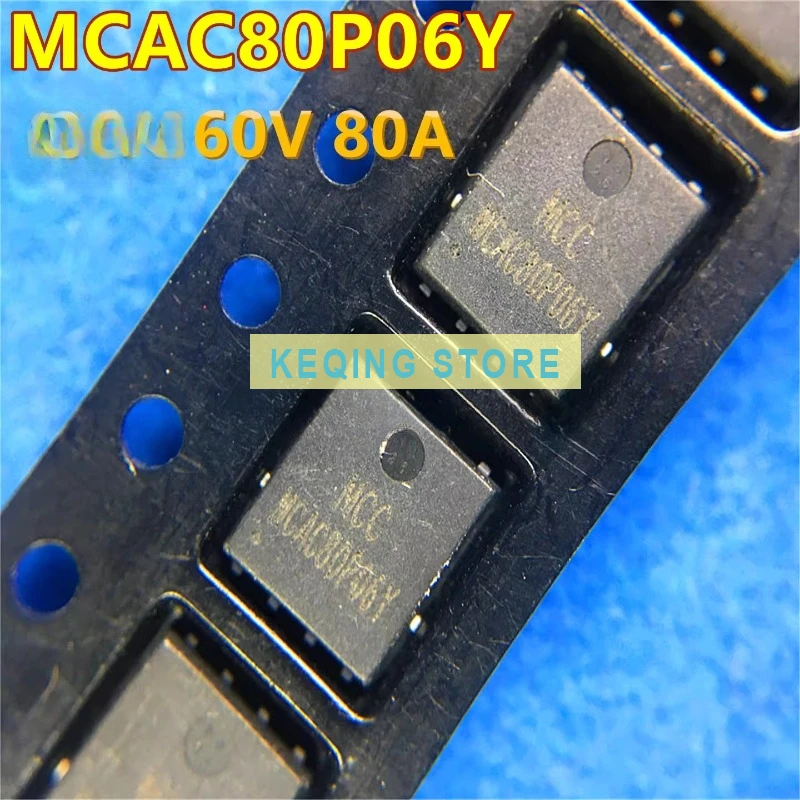 10PCS Used+Not NEW+Send after Measure  MCAC80P06Y 80P06 P channel -60V/-80A field effect MOS transistor DFN5 * 6