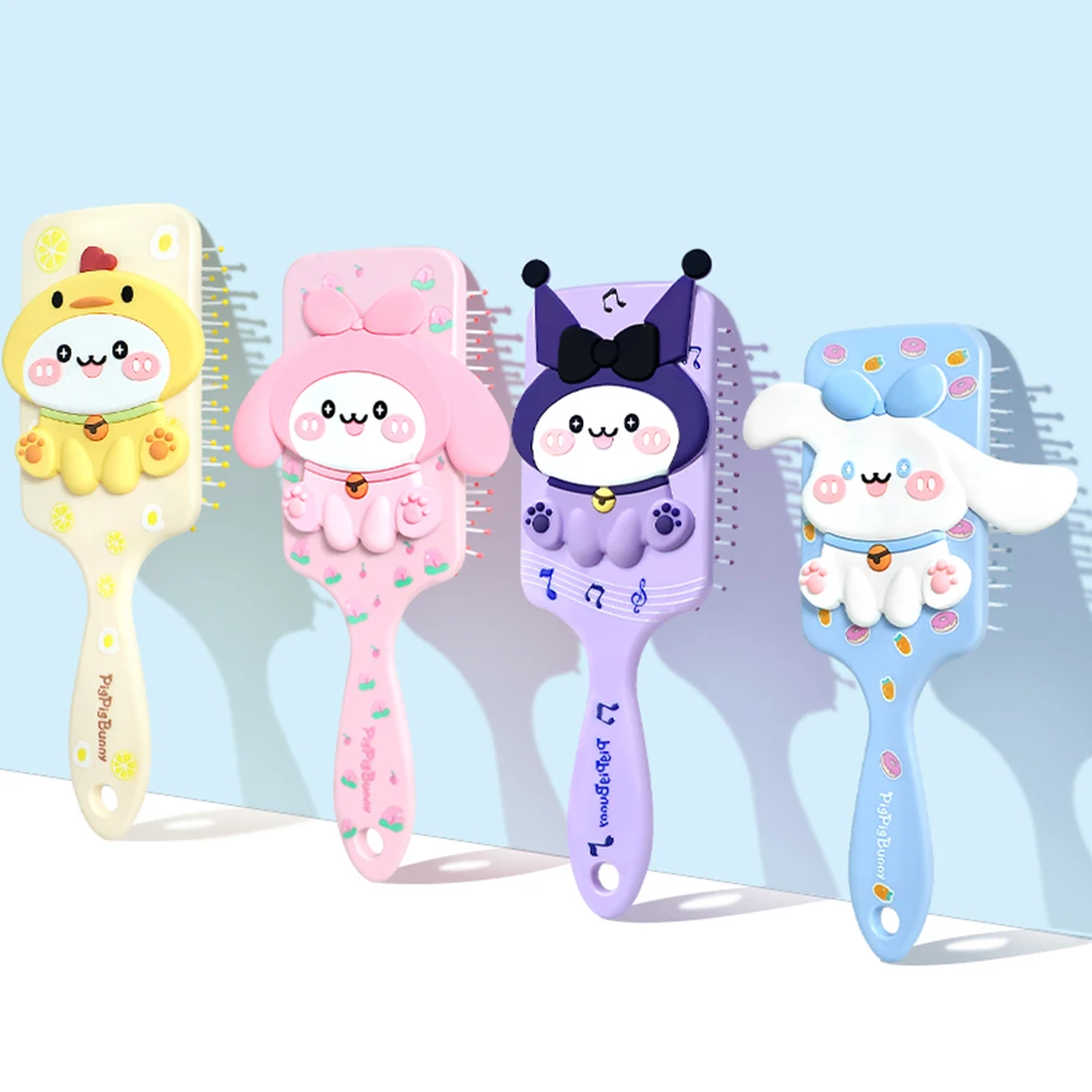 Cute girl air cushion comb square pig pig rabbit massage comb Anti Detangling HairBrush Women Hairdressing Styling Hair Tools