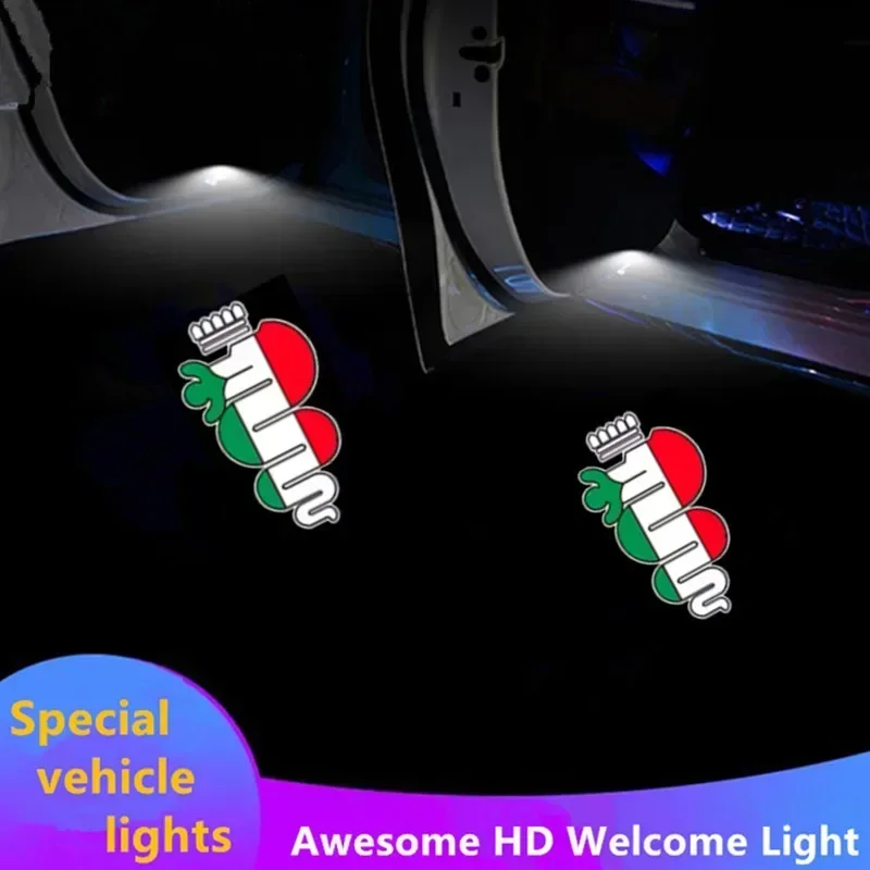 

Car Door LED HD Welcome Courtesy Shadow Projector Lamp Logo Light For Alfa Romeo 159 Mito Stelvio Brera Spider Giulietta Giulia