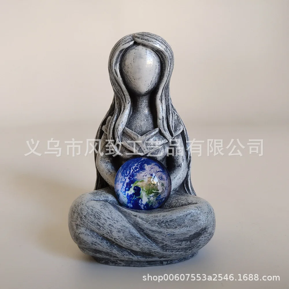 Gaia Goddess Resin Statue‌ - Handmade Earth Mother Sculpture for Home Decor