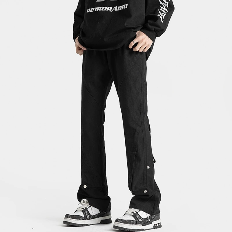 

American Sle Slim Fit Casual Pants Men's High Street Design Autumn Loose Versatile Straight Leg Workwear Trousers