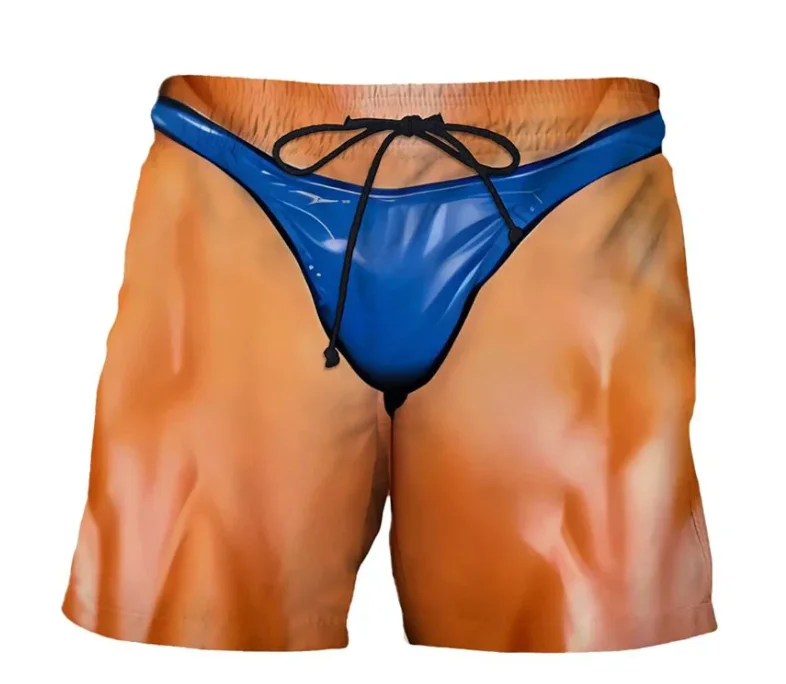 2026 Summer Fashion New Men's Leisure Outdoor Sports Fun Funny Printed Shorts Quick Drying Trendy Mesh Holiday Shorts