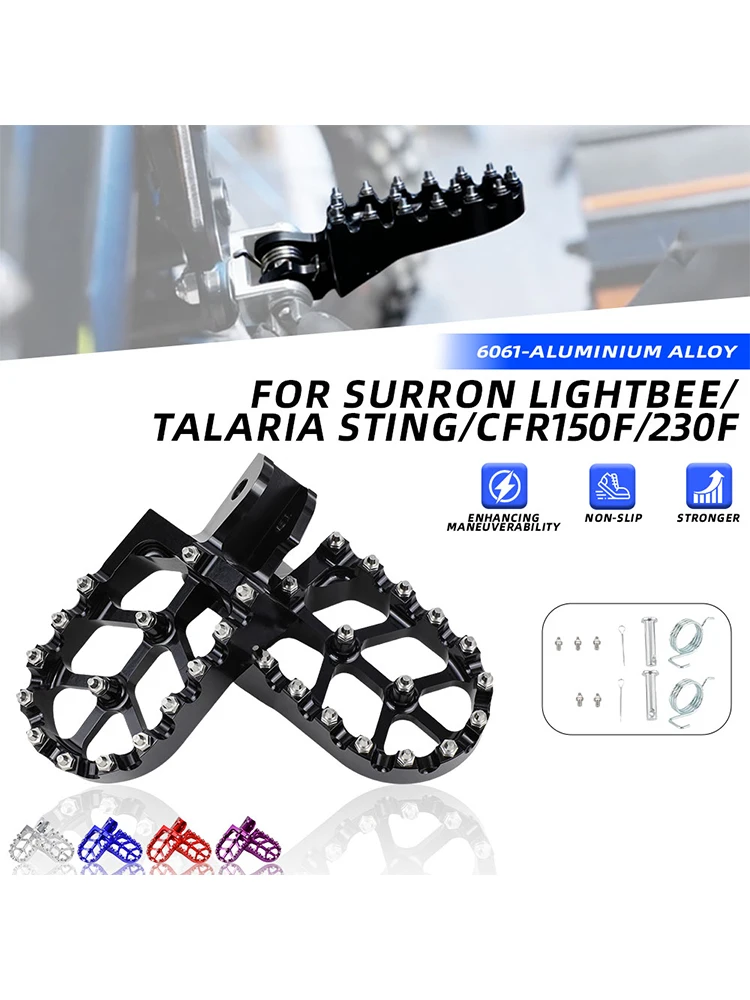 AliExpress JFGRACING Motorcycles FootPegs Rests Teeth Pedal Spring For Surron Lightbee Segway X260/ X160 CNC Electric Dirt Bike Parts Motocross Parts