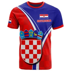 Flag of Croatia Printing T Shirt For Men Round Neck  Breathable ComfortabSle Summer Harajuku Oversized y2k Clothing Men Clothing