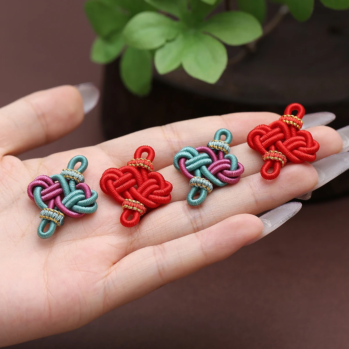 JD Hand Woven Wenchang Knot Pendant Wisdom Lucky Knot Accessories for Jewelry Making Gift for Students & Career People