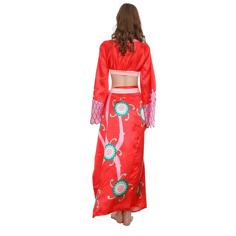Hancock Cosplay Anime Oka Shichibukai Boa Hancock Cosplay disfraz uniforme peluca pendientes disfraz de Halloween para mujer chica