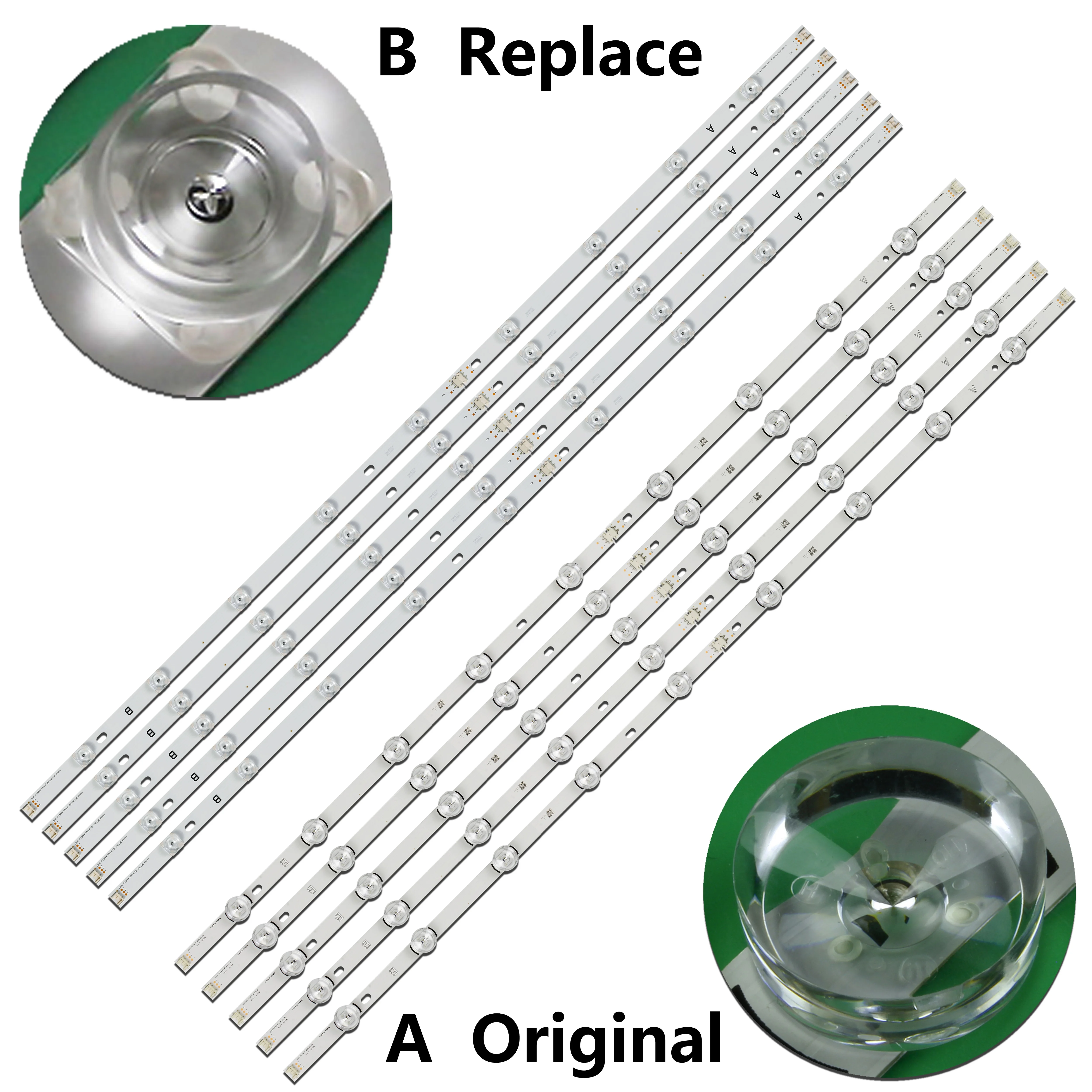 New 10 PCS/set LED Strip Innotek DRT 3.0 49'A/B For 49Inch TV 49LF5500 49LF640V 6916L-1944A 6916L-1945A 6916L-1944B 6916L-1945B