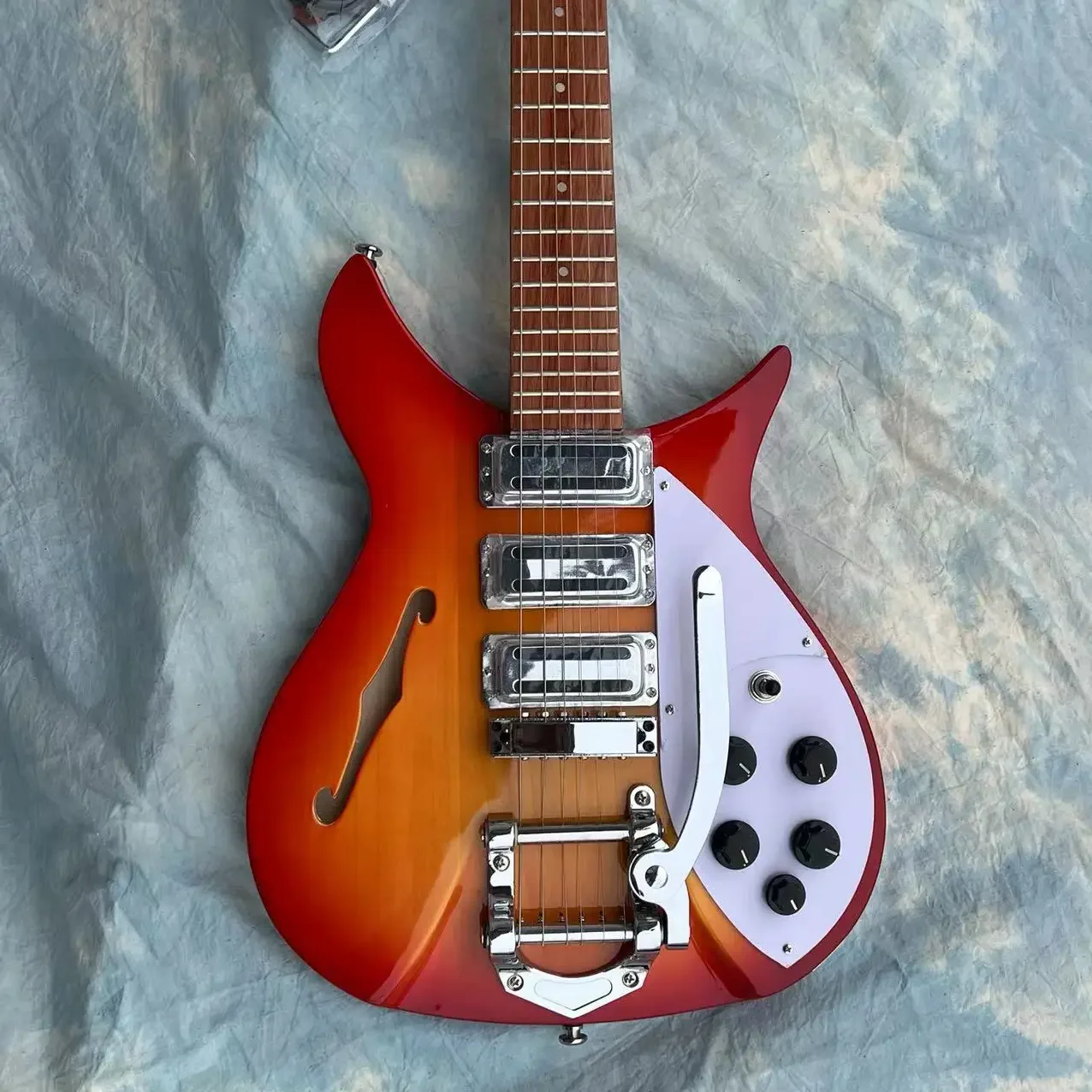 Rickenbacker 325 Electric Guitar, Tremolos System Bridge, Cherry Sunburst Color, 6 Strings Guitarra, гитара, 기타