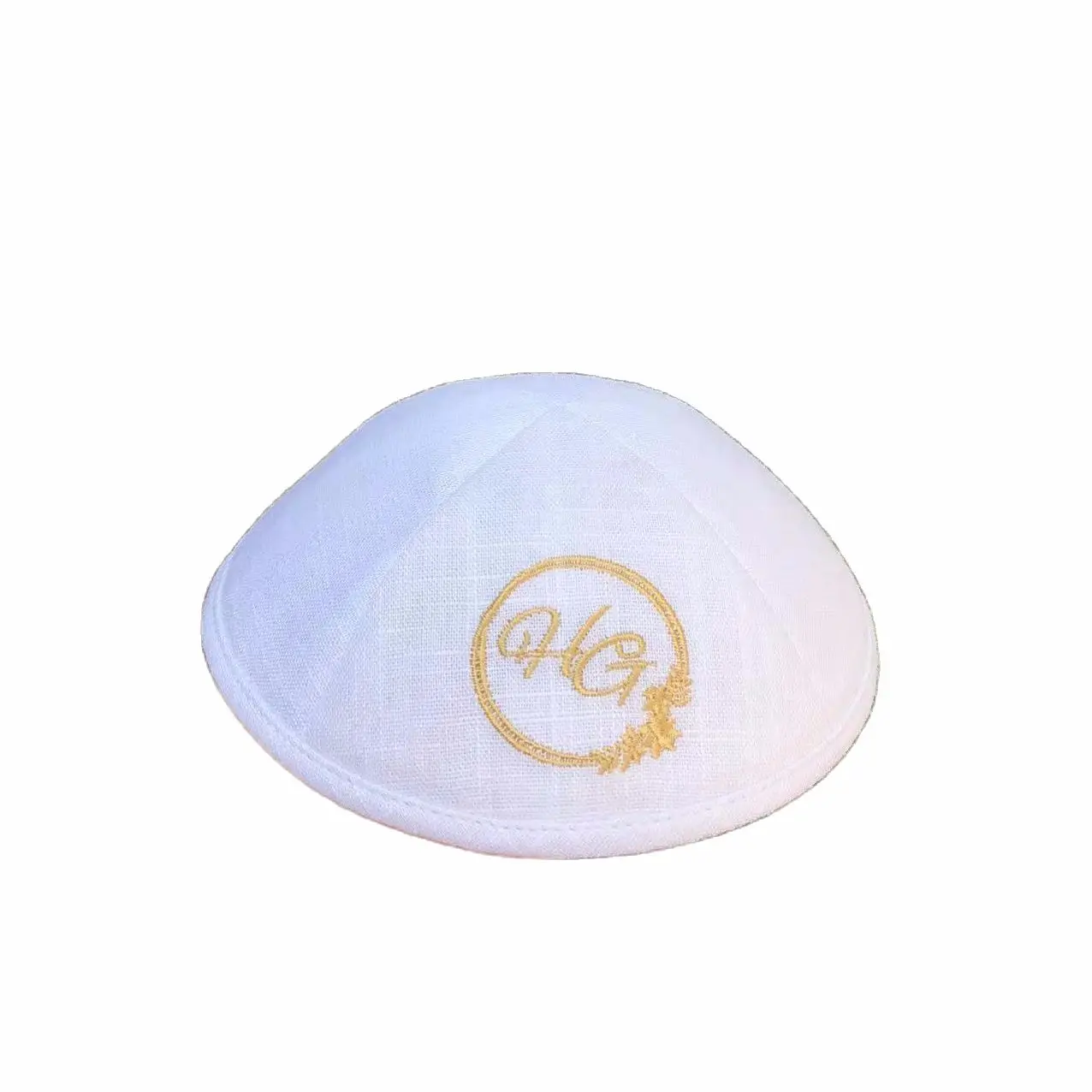 

WHITE LINEN KIPPA, KIPPAH, KIPPOT, YARMUKE, YARMULKE, KIPOT, SKULLCAP, DOME, YAMULKES FOR WEDDING