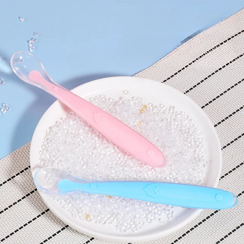 1Pc Baby Safety Silicone Feeding Spoon Children's Training Spoons Soft Complementary Food Spoon Baby Cutlery Solid Feeding