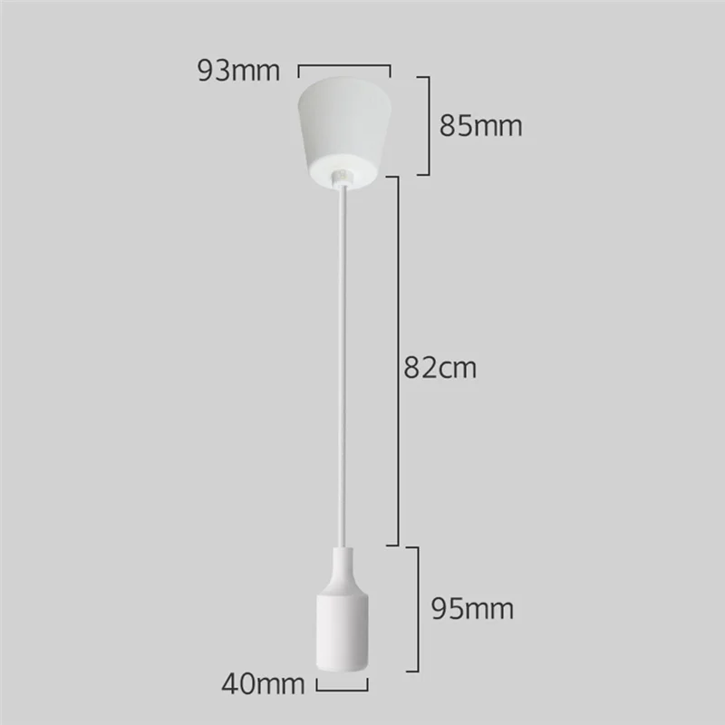 A04G-E27 Hanging Lamp Holder Ceiling LED Light Socket Base For Kitchen Dining Room Silicone Pendant Lamp Base