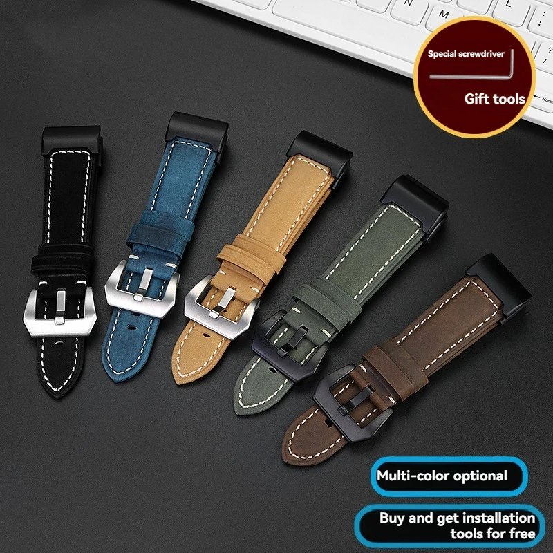 Casio G-SHOCK 시리즈 Big Mud King 세대 GWG-1000/GB 수정된 복고풍 소가죽 시계(남성 크레이지 호스 가죽 팔찌 포함)