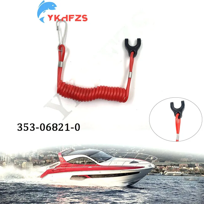 

353-06821 Предохранительный выключатель с ремешком для лодочного двигателя Mercury Tohatsu