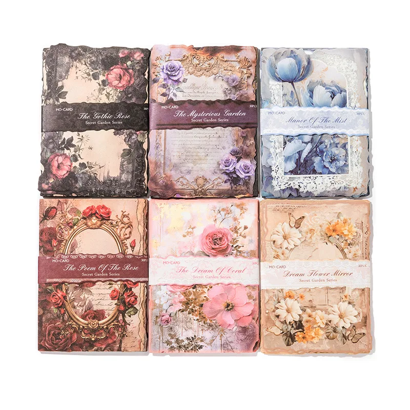 30pcs/lot Memo Pads Material Paper Secret Garden Junk Journal Scrapbooking paper Cards Background Decoration stationery