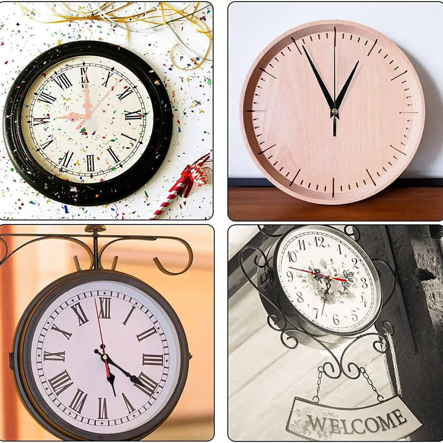 Clock Hands and Motor Kit Clock Mechanism Replacement with 7 Pairs of Quartz Clock Movement Repair Parts Kit