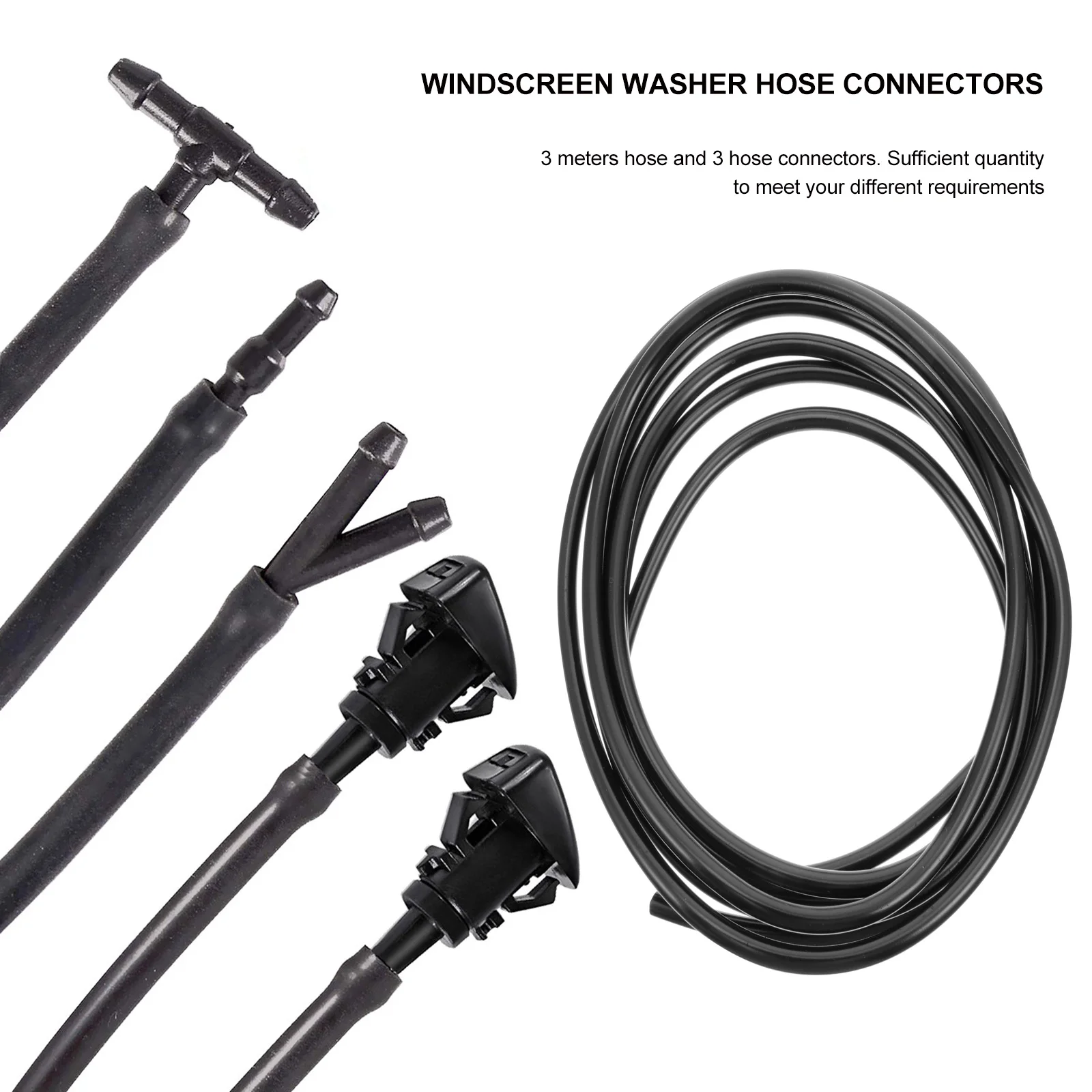 

6Pcs Washer Hose Repair Kit Windscreen Spray Nozzle Hose Connectors Durable Plastic Car Washer Adapter Car Spray Nozzle